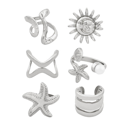 Sway Silver Seashells Ring Set