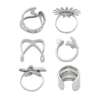 Sway Silver Seashells Ring Set