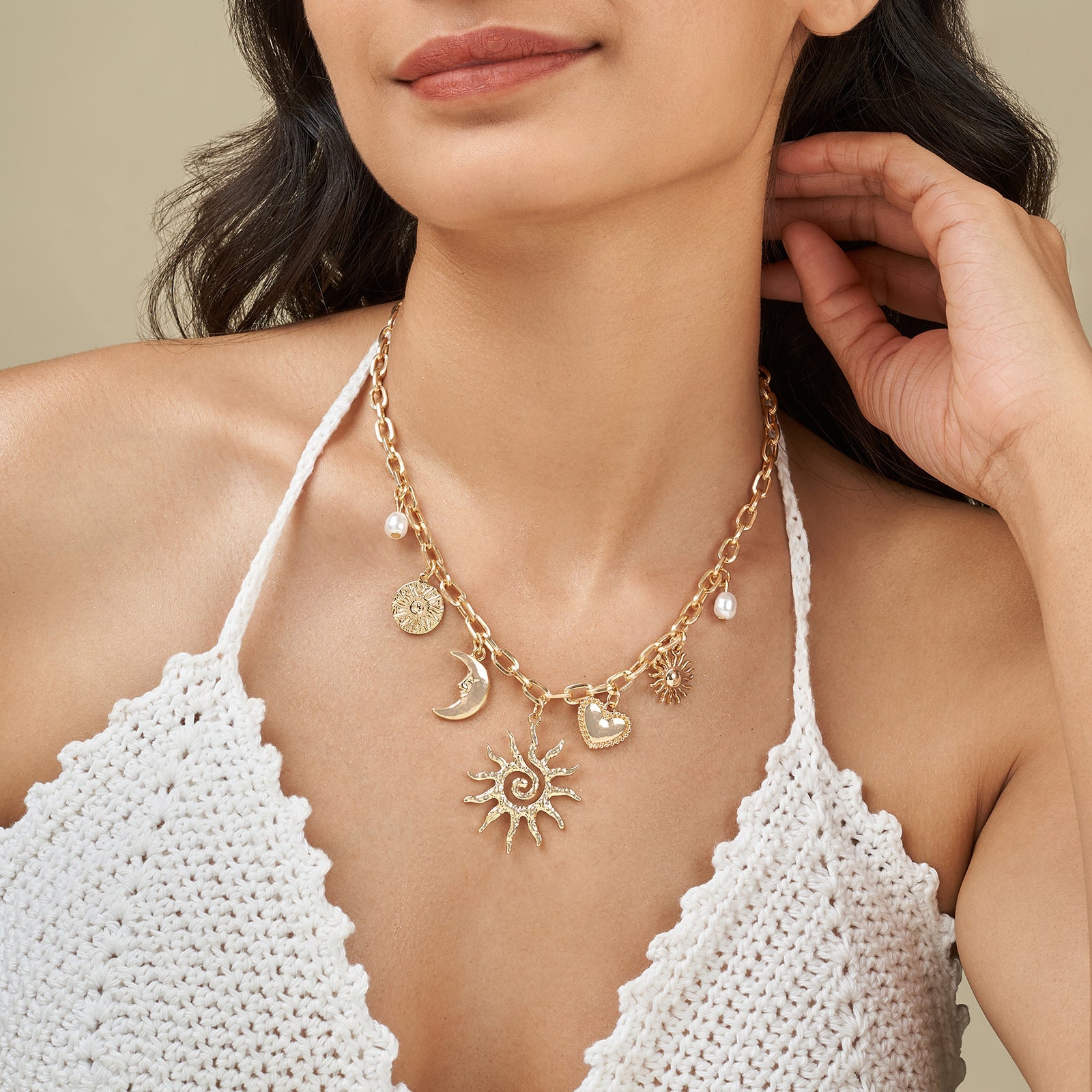 Seraya Golden Charm Necklace