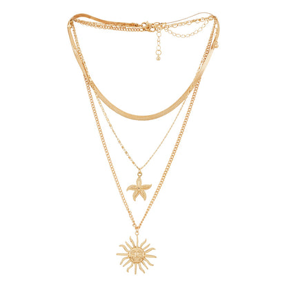 Tayra Gold Triple Layered Necklace
