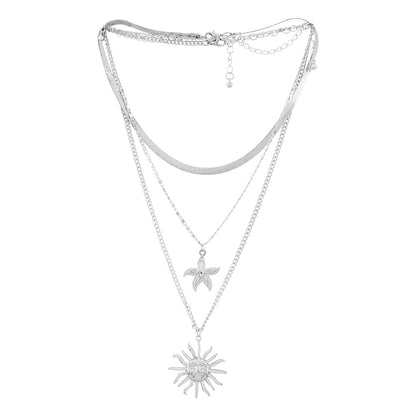 Tayra Silver Triple Layered Necklace