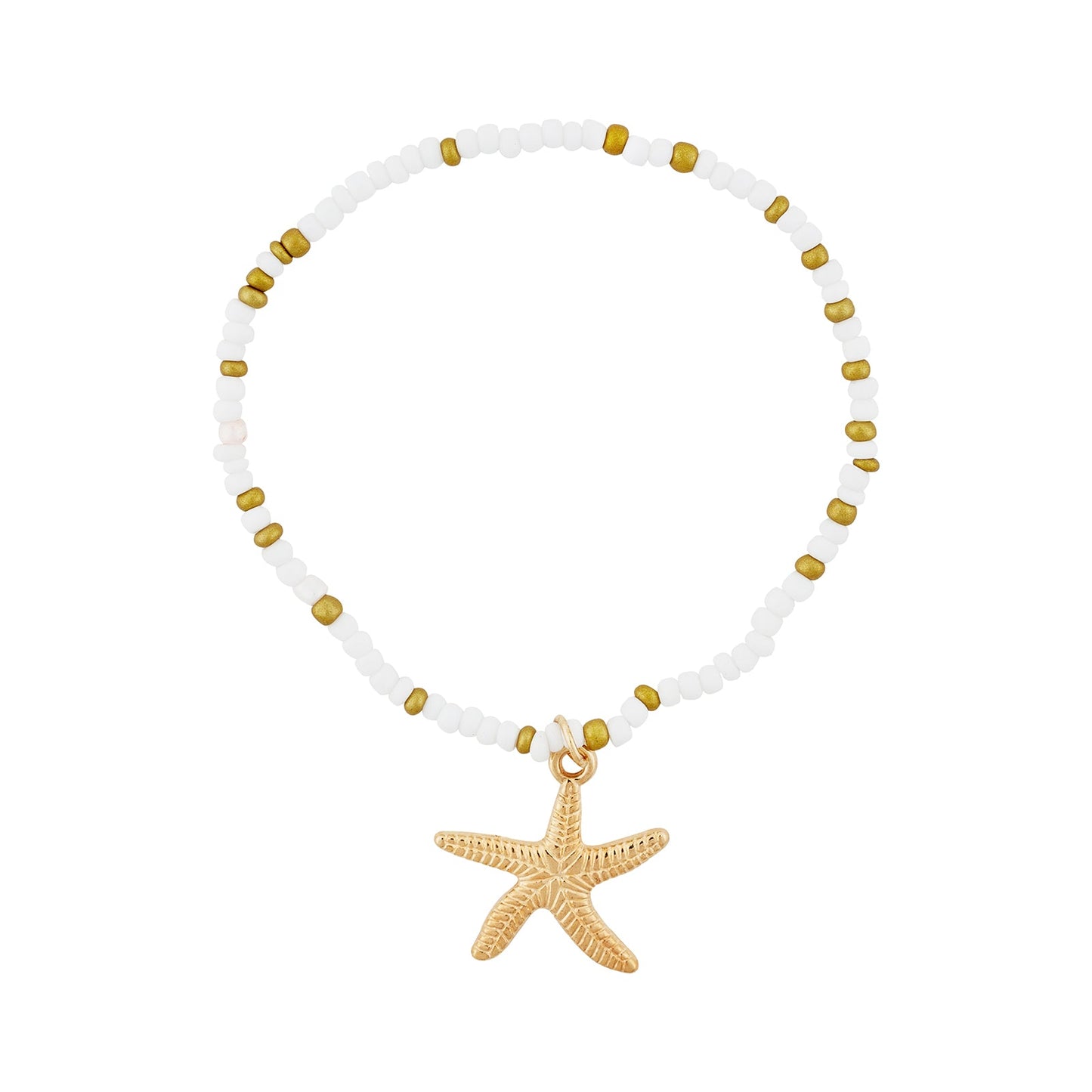 Oceara Gold and White Seashells Anklet