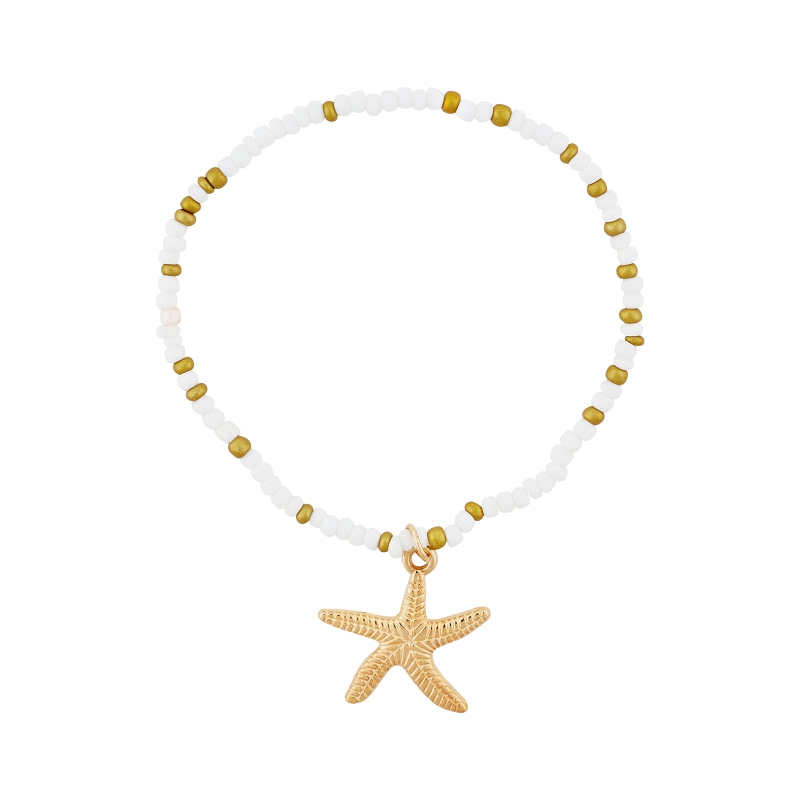 Oceara Gold and White Seashells Anklet