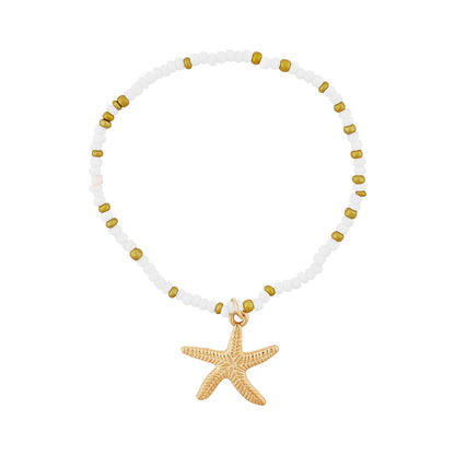 Oceara Gold and White Seashells Anklet