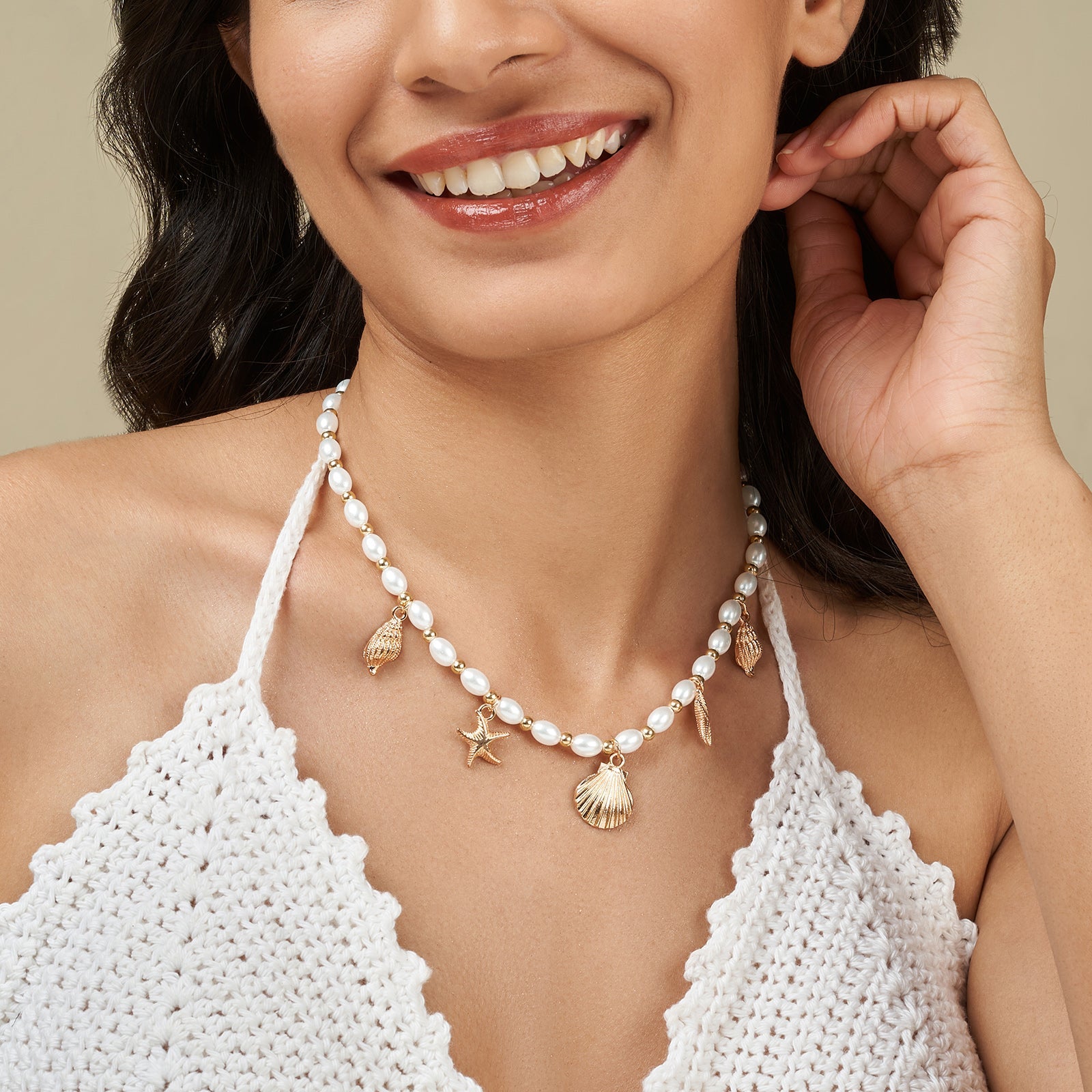Florine Gold Seashells Necklace
