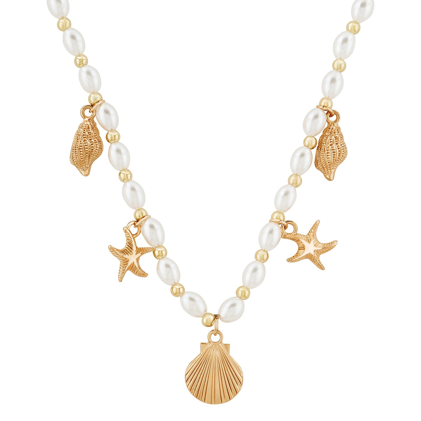 Florine Gold Seashells Necklace