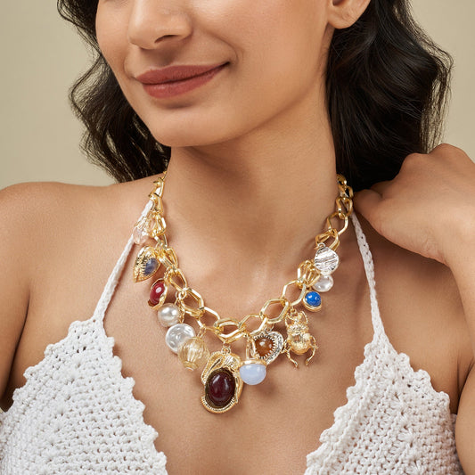 Lunelle Gold Charm Necklace