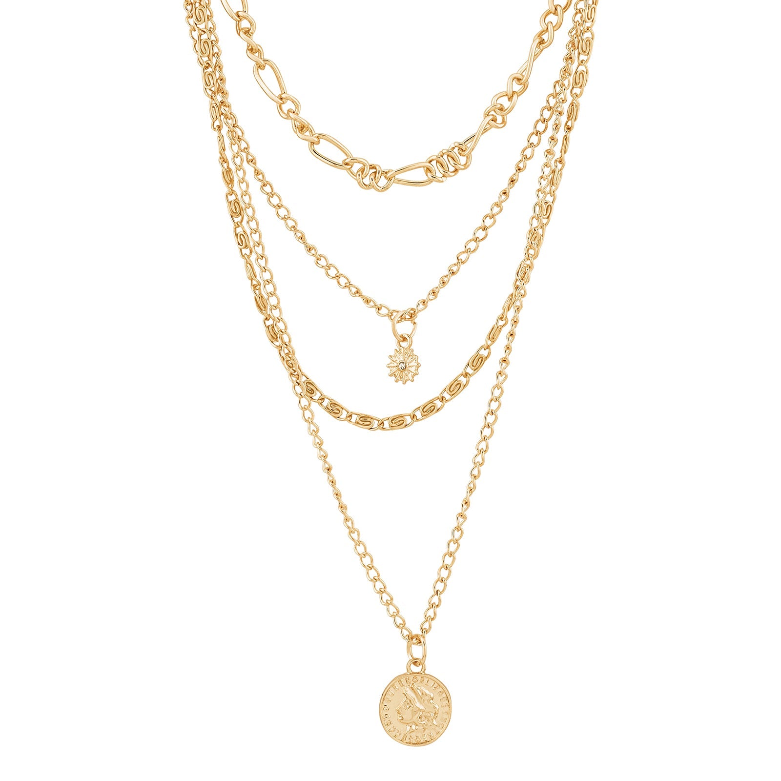 Joveline Layered Gold Seashells Necklace