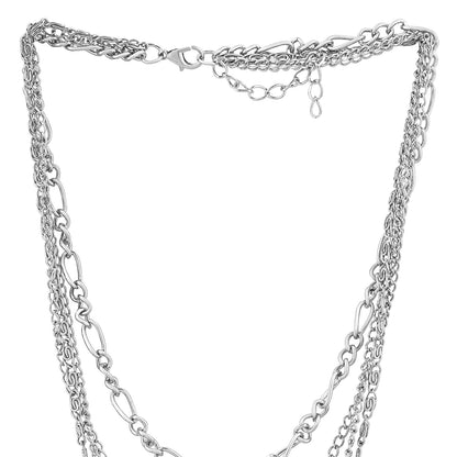 Joveline Layered Silver Seashells Necklace