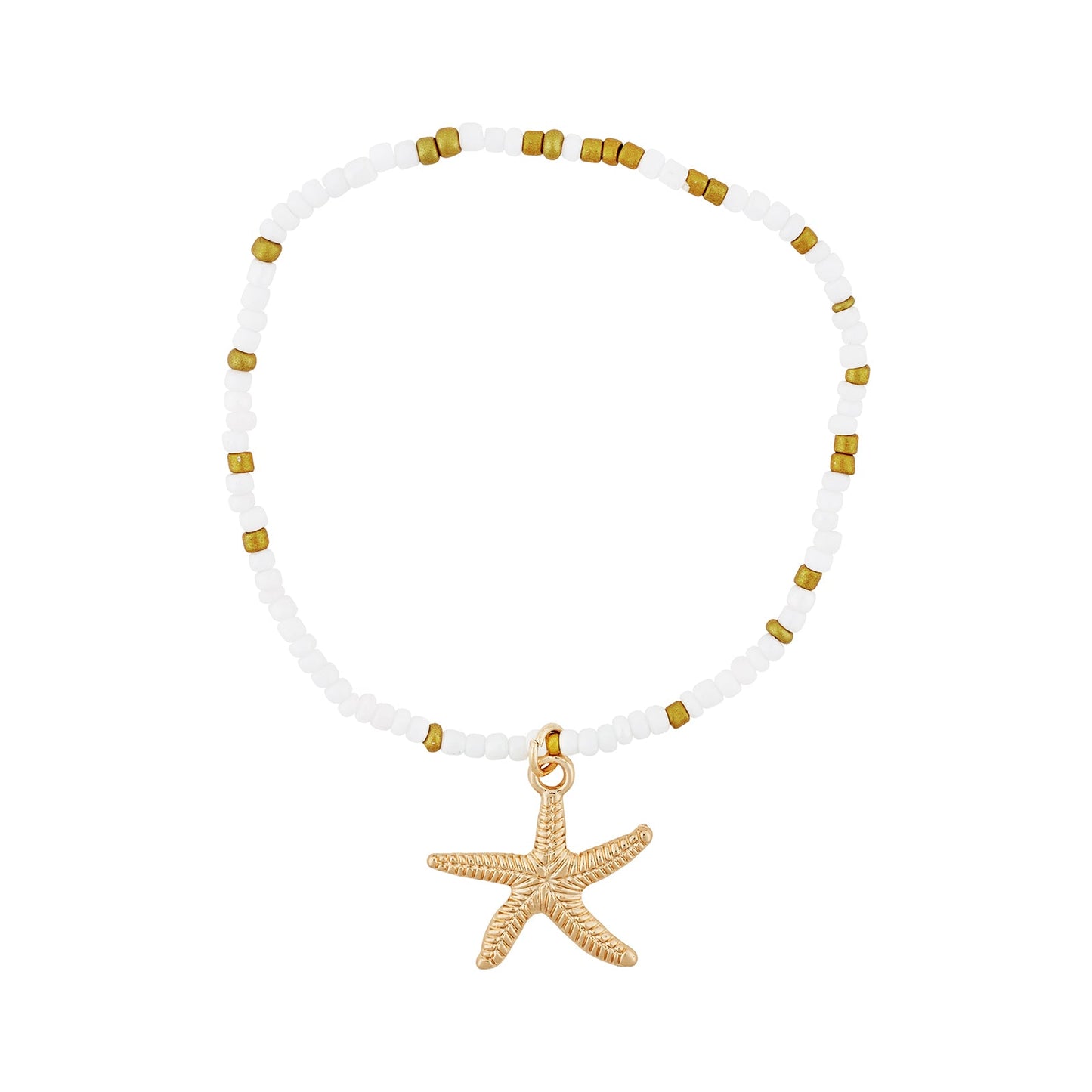 Kiva Gold and White Seashells Layered Bracelet