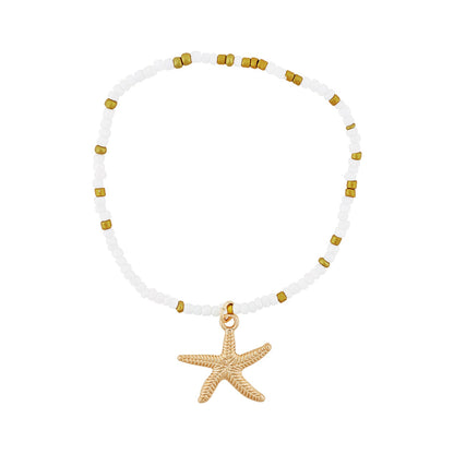Kiva Gold and White Seashells Layered Bracelet