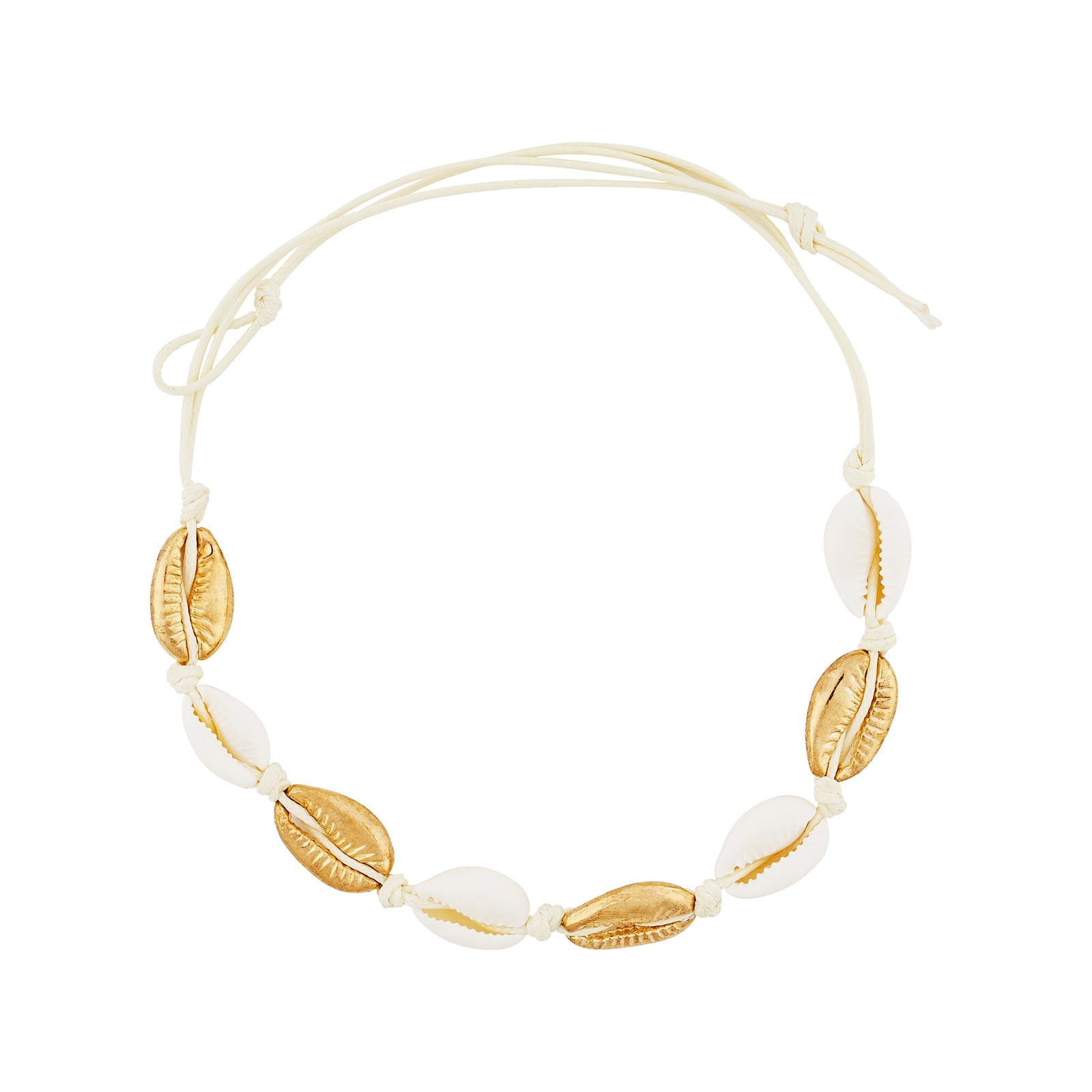 Kiva Gold and White Seashells Layered Bracelet