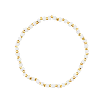 Kiva Gold and White Seashells Layered Bracelet