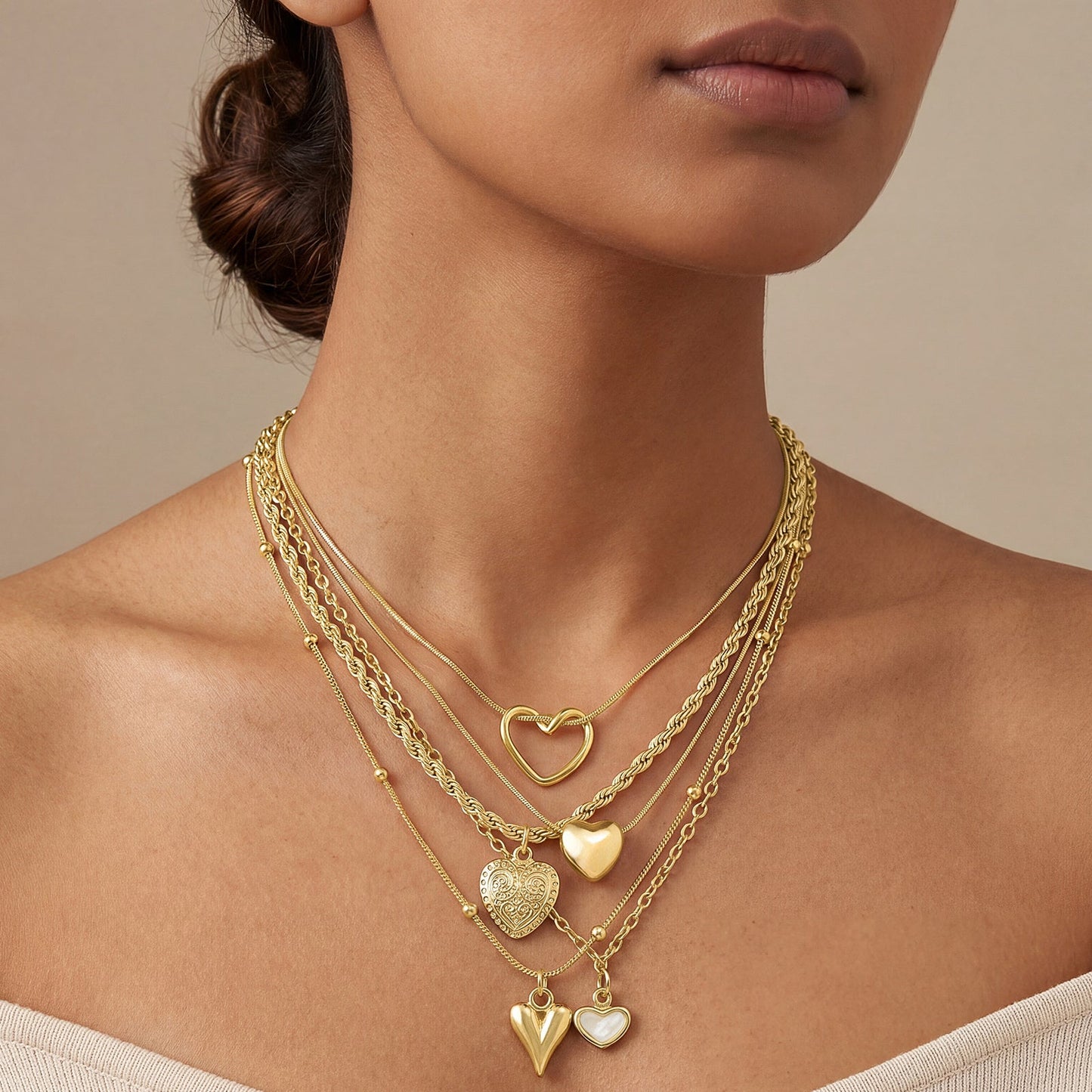 Elesh Layered Gold Love Necklace