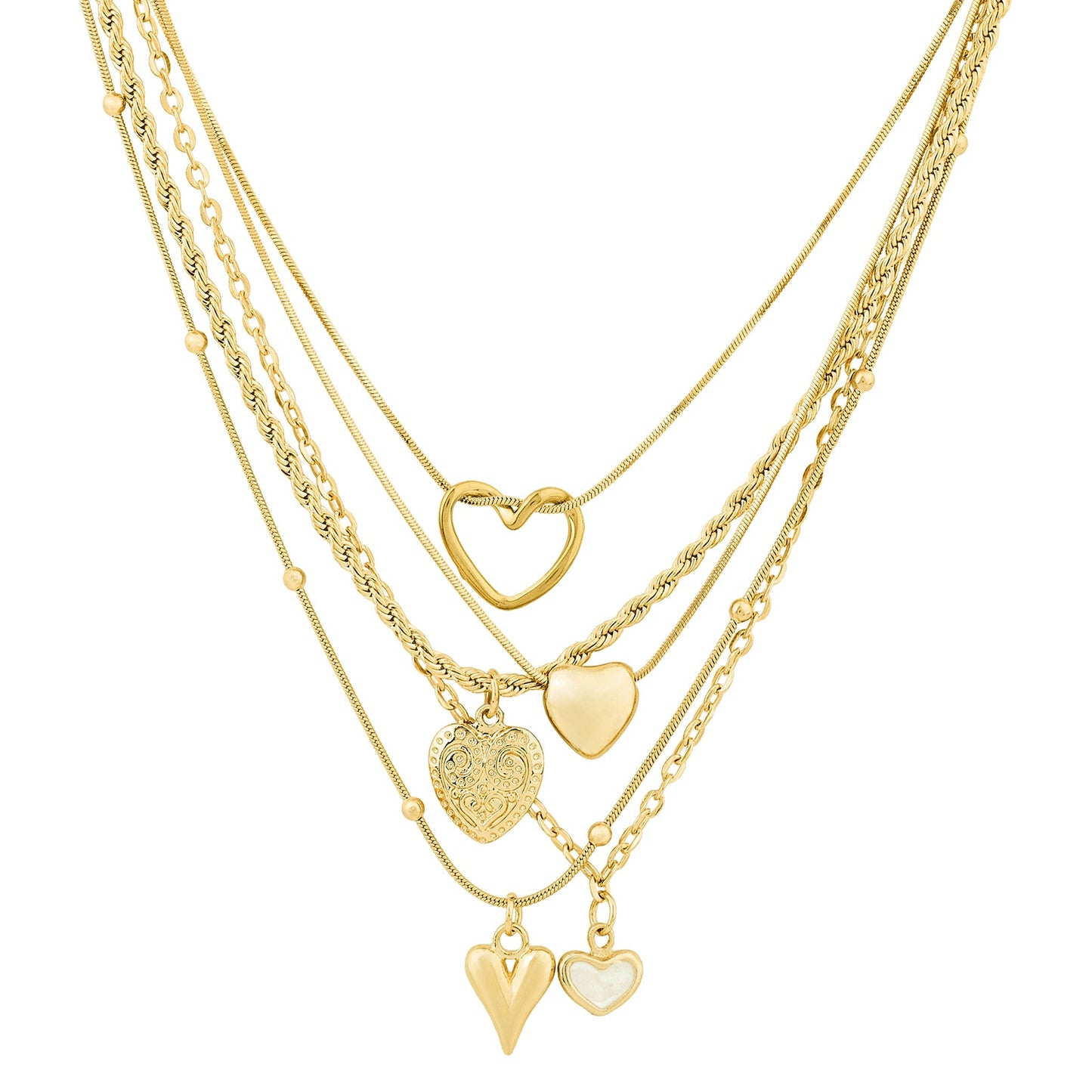 Elesh Layered Gold Love Necklace