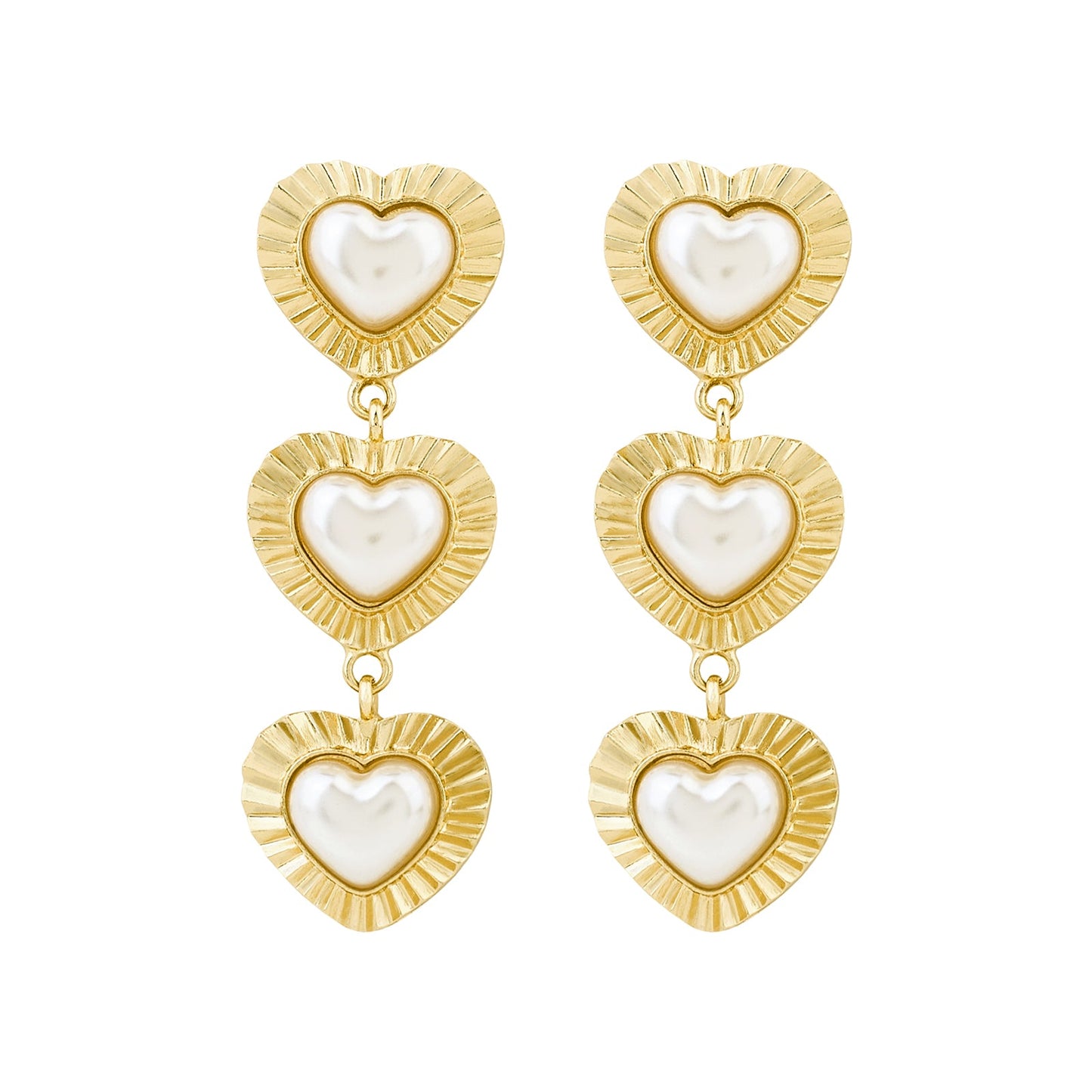 Tri Amore Gold Love Earrings