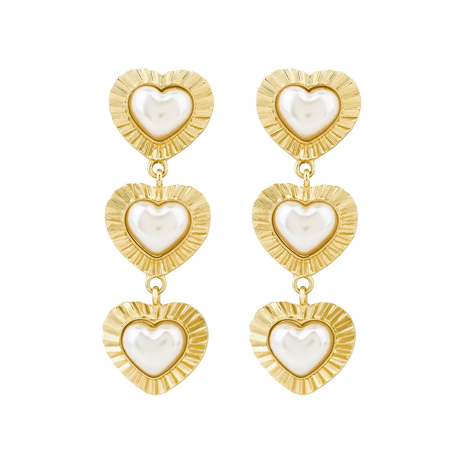 Tri Amore Gold Love Earrings