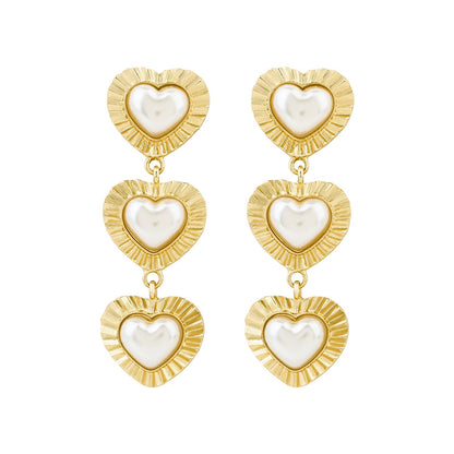 Tri Amore Gold Love Earrings