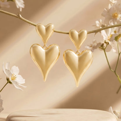 Luvella Gold Love Earrings
