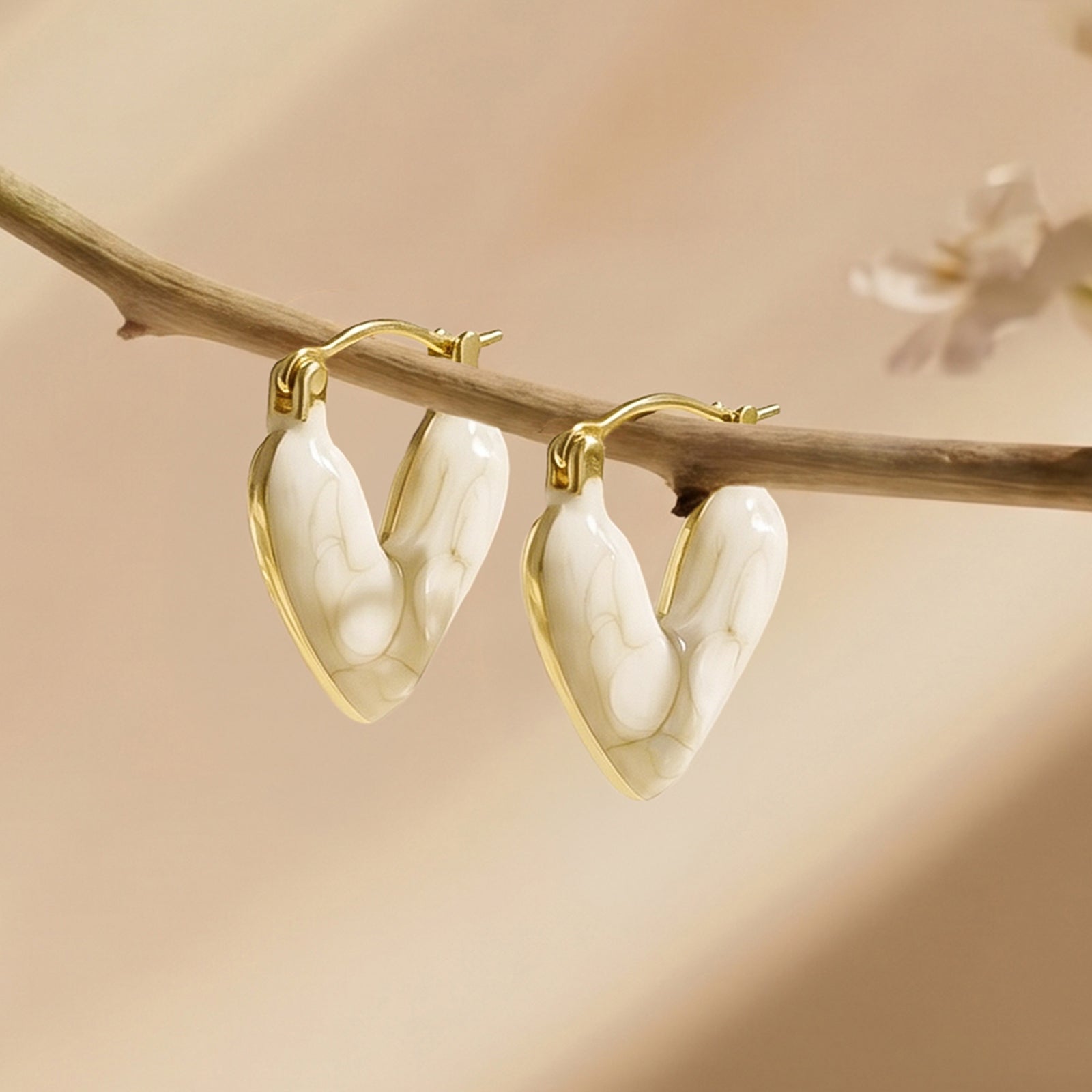 Serene Heart Shaped Pearl Love Earrings