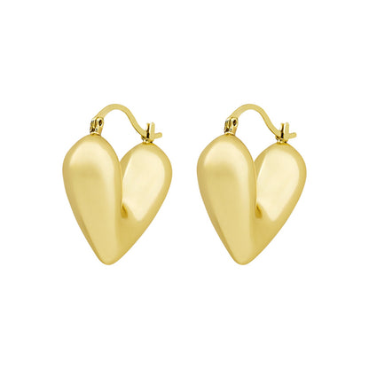 Flor Heart Shaped Gold Love Earrings