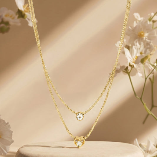 Lora Layered Gold Love Necklace