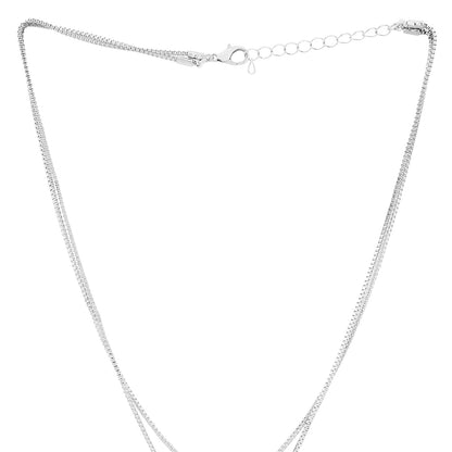 Lora Layered Silver Love Necklace