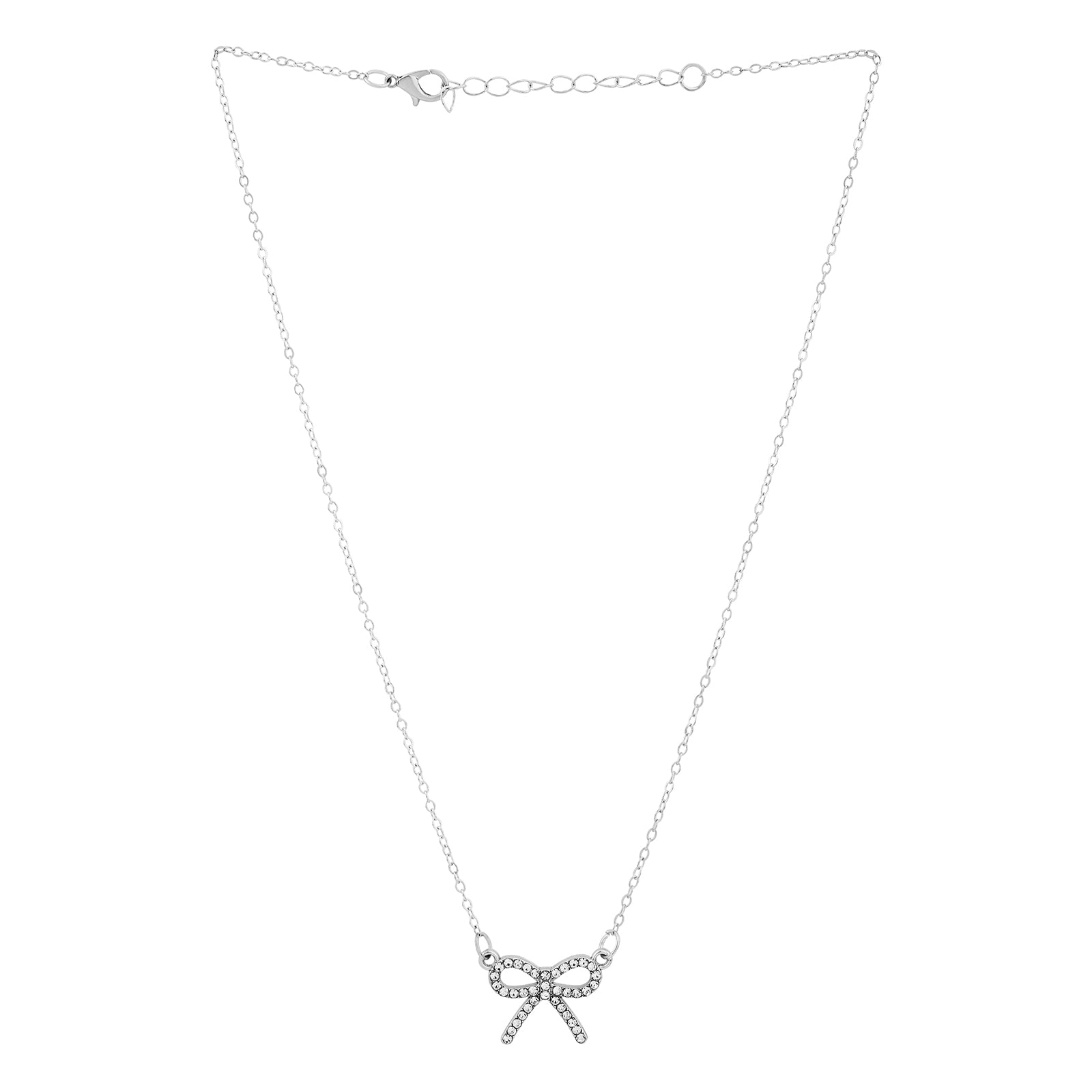 Bluette Bow Silver Love Necklace