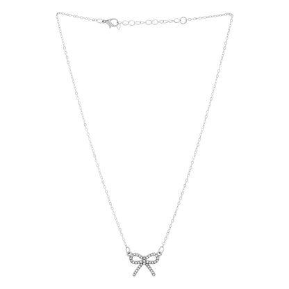 Bluette Bow Silver Love Necklace