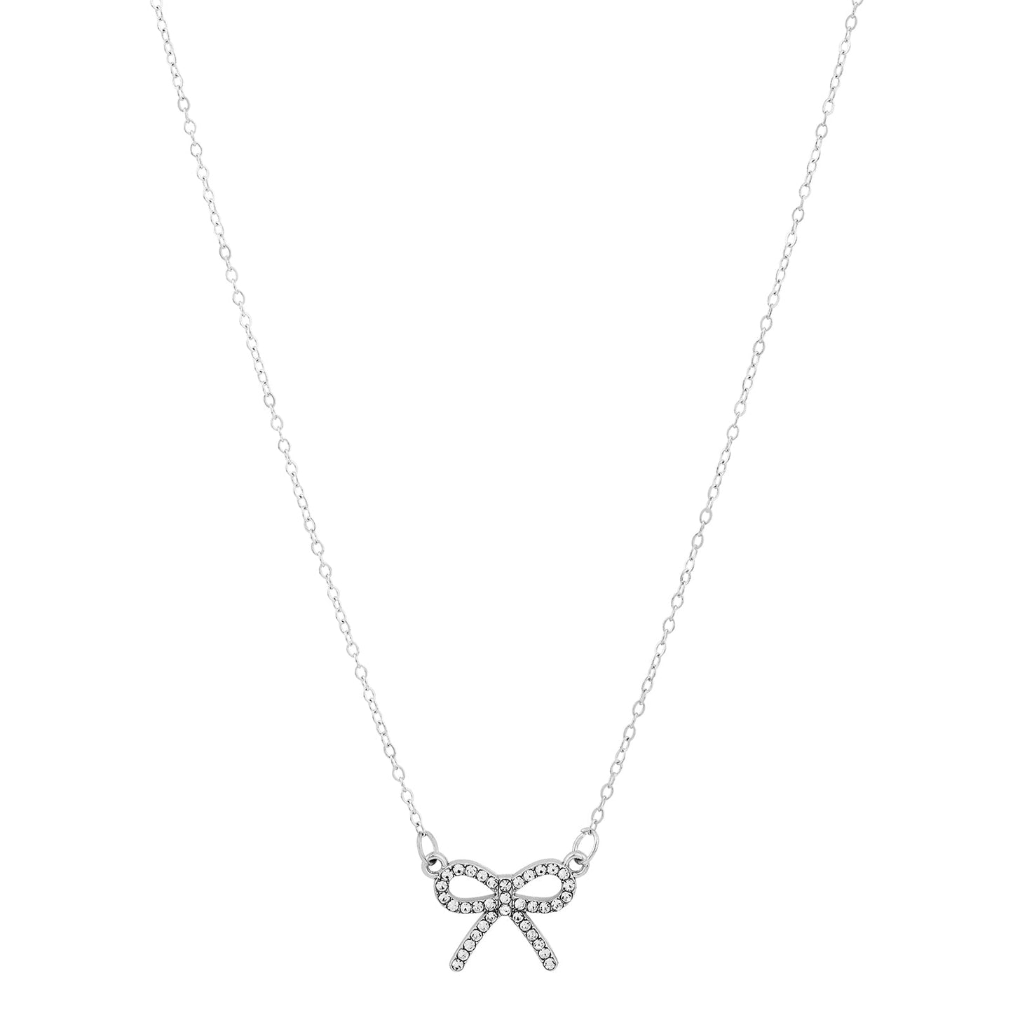 Bluette Bow Silver Love Necklace