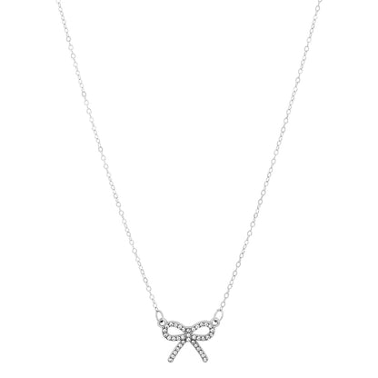 Bluette Bow Silver Love Necklace
