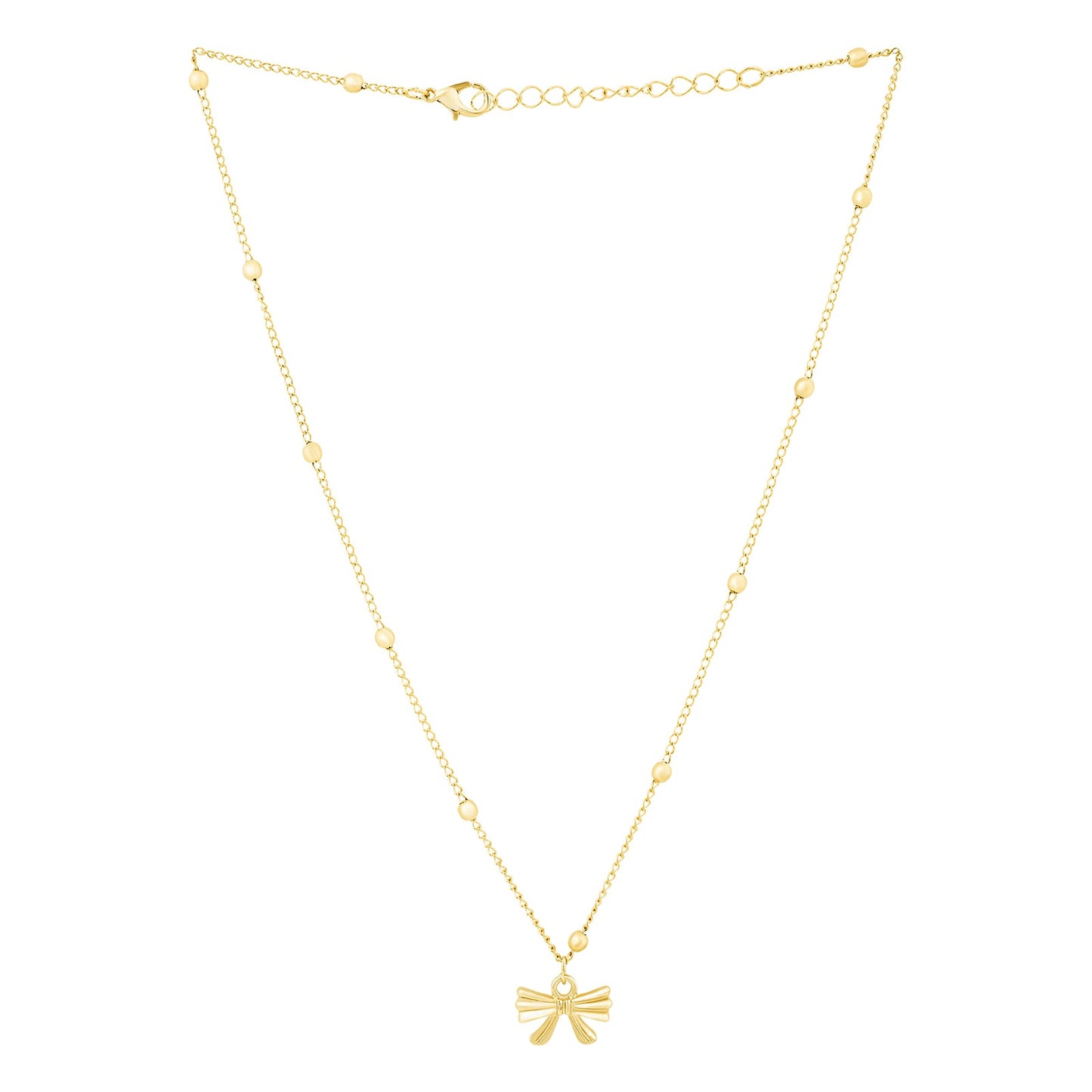 Cici Bow-Styled Gold Love Necklace