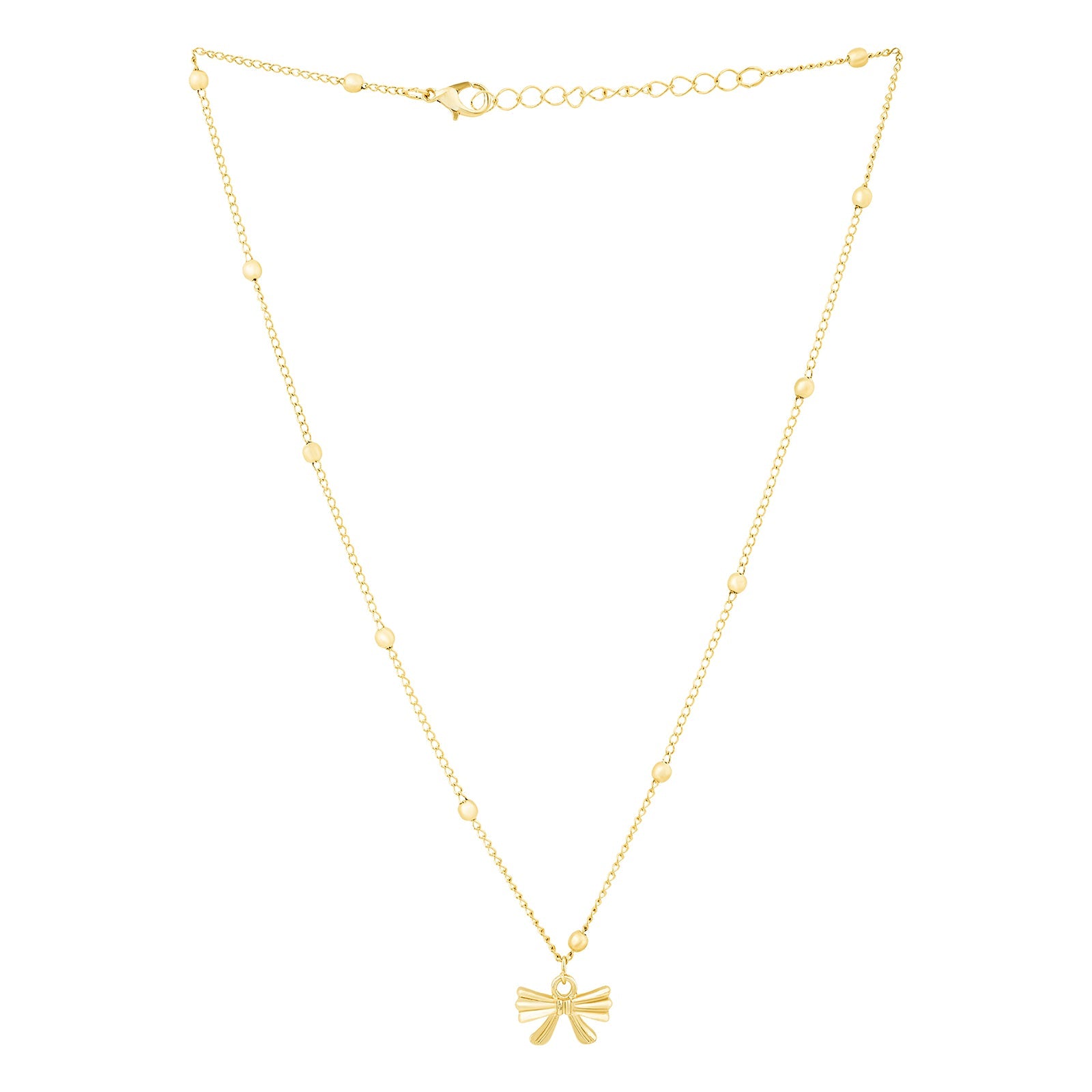 Cici Bow-Styled Gold Love Necklace
