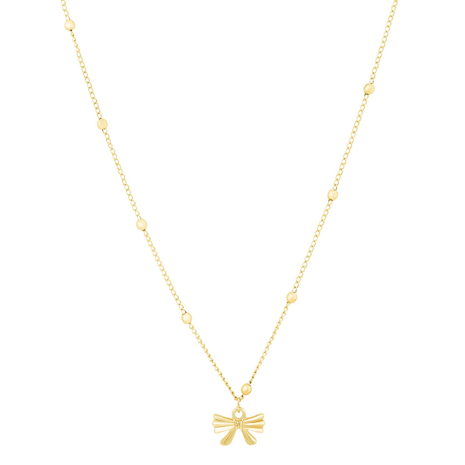 Cici Bow-Styled Gold Love Necklace