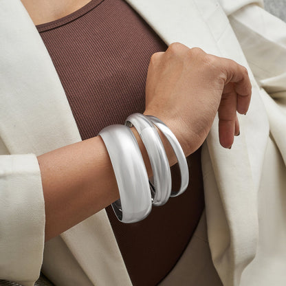 Moon Melt Silver Chunky Bracelet