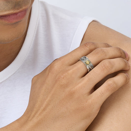 Helion Silver & Gold Men's Ring