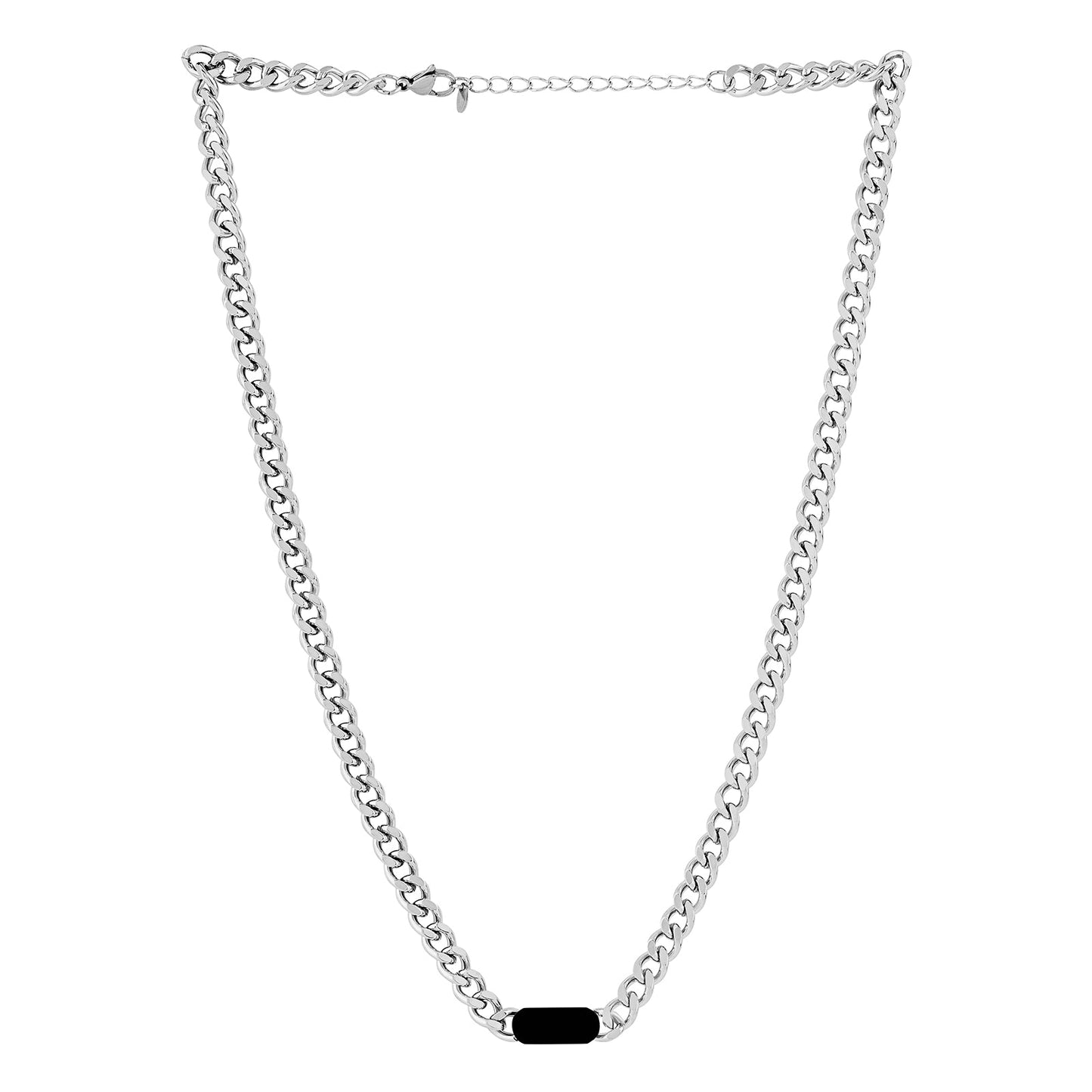 Ravorn Silver & Black Men's Necklace
