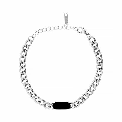 Krono Silver & Black Men's Chain Bracelet