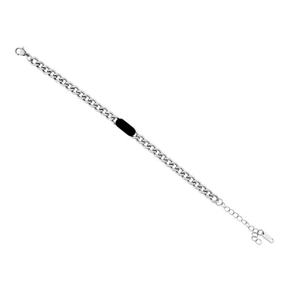 Krono Silver & Black Men's Chain Bracelet