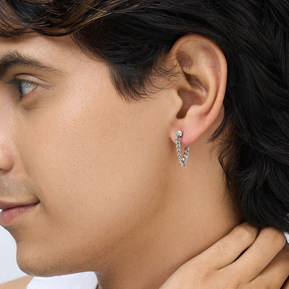 Micro Orbito Silver Men's Earrings
