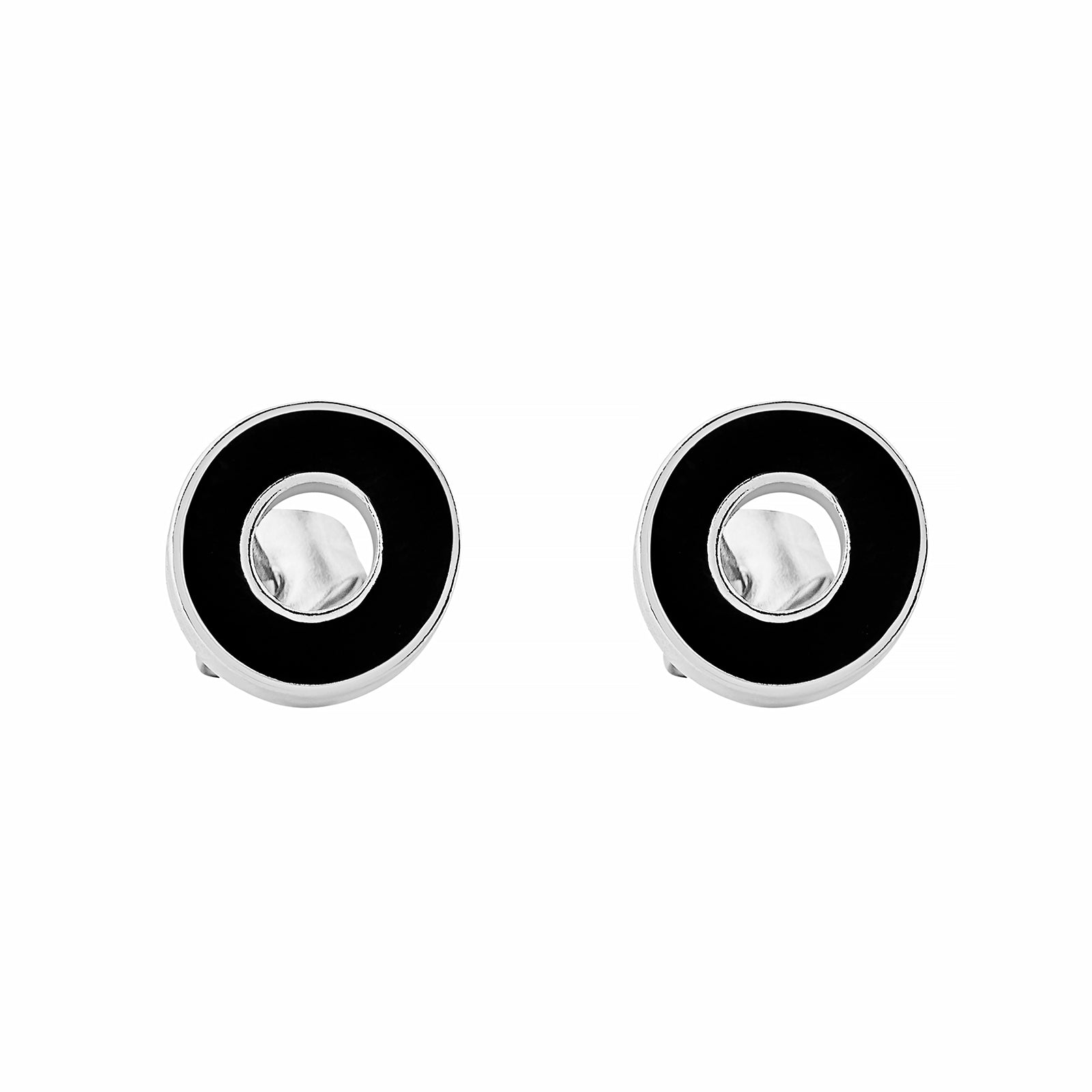 Eclipsoio Silver & Black Men's Earrings
