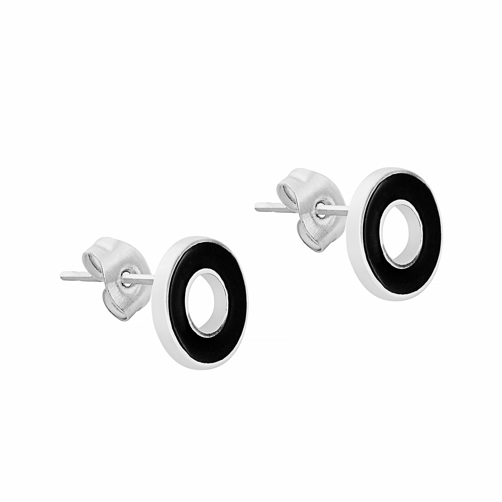 Eclipsoio Silver & Black Men's Earrings