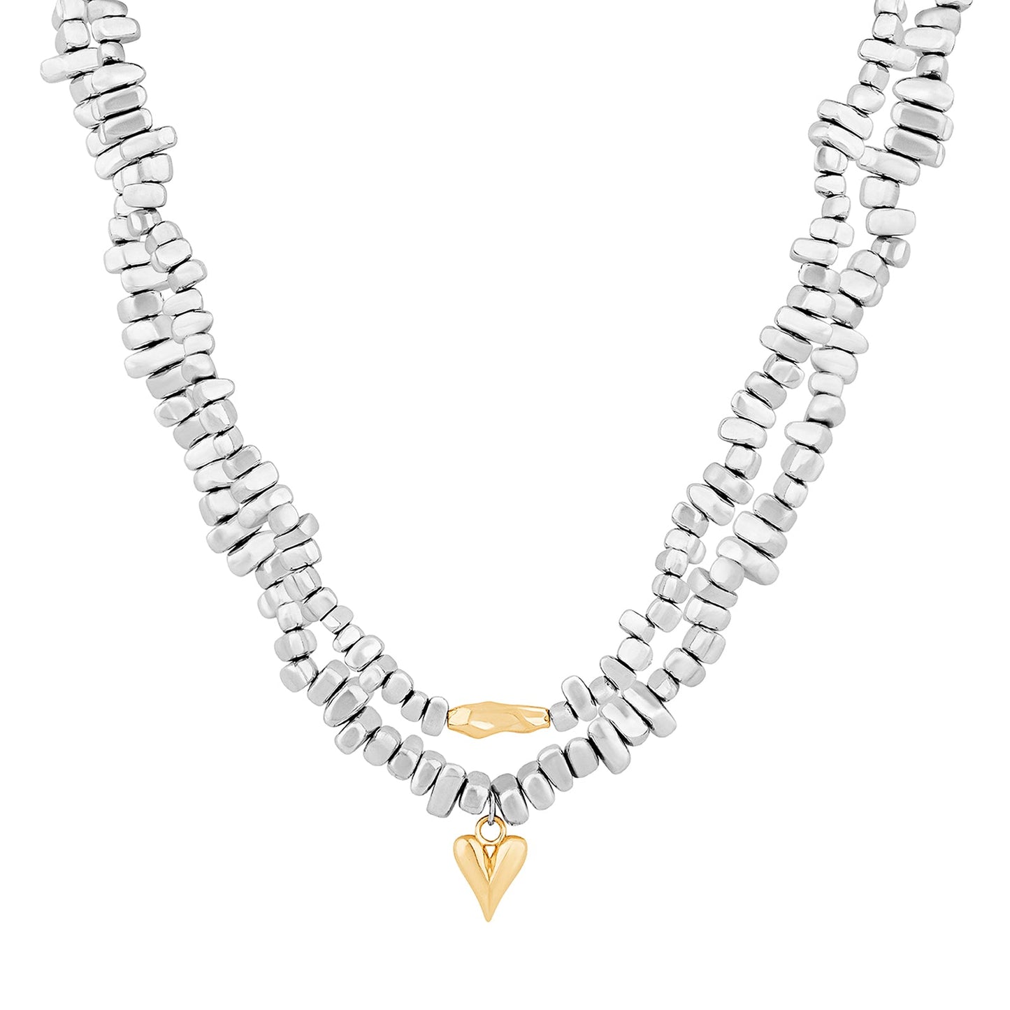 Zenthira Silver & Gold Mixed Metal Necklace