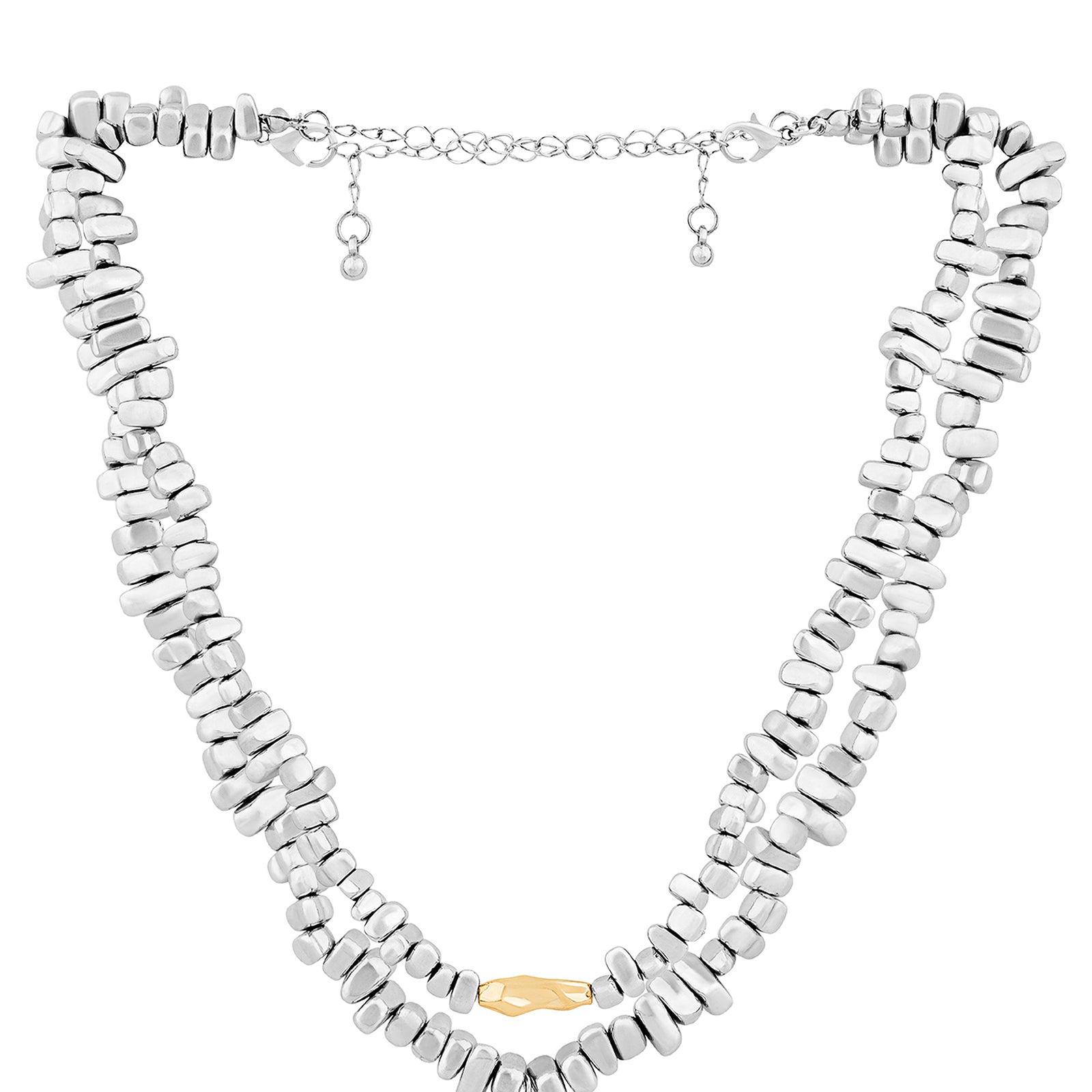 Zenthira Silver & Gold Mixed Metal Necklace