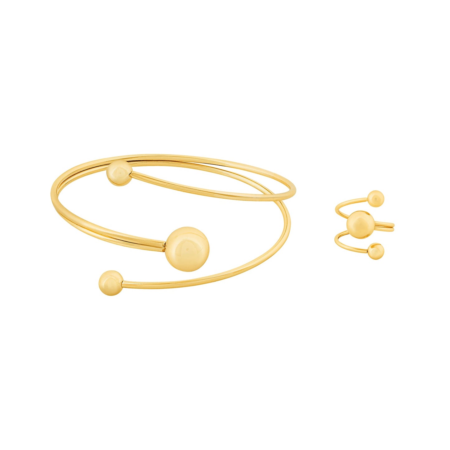 Kaelythi Gold Seashells Bracelet & Ring Set