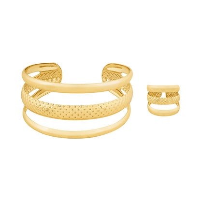 Serima Gold Seashells Bracelet & Ring Set