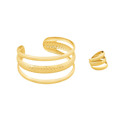 Serima Gold Seashells Bracelet & Ring Set