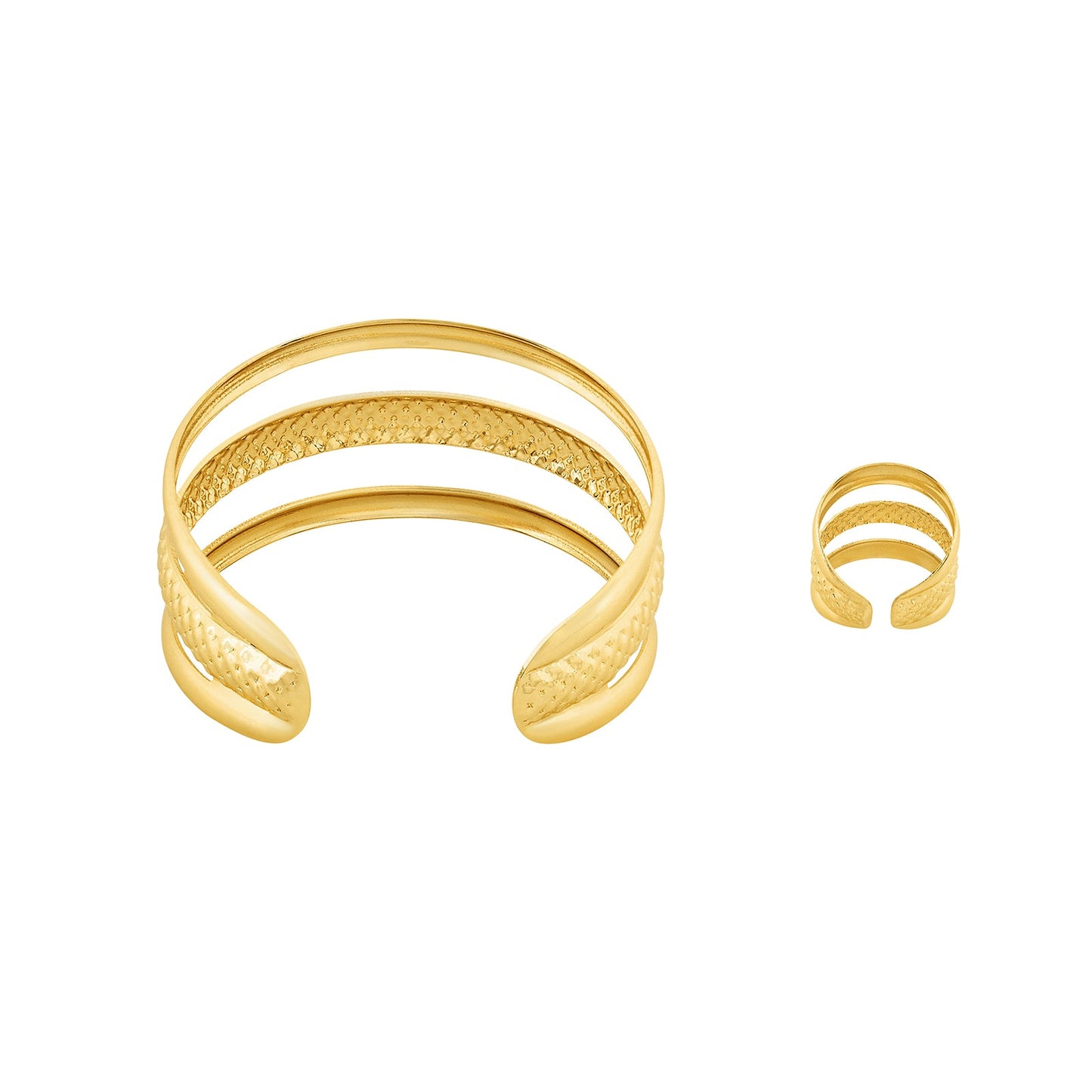 Serima Gold Seashells Bracelet & Ring Set