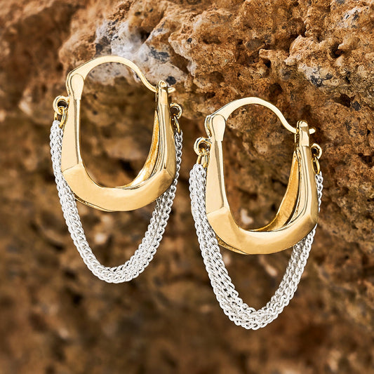 Zarelli Silver & Gold Mixed Metal Earring