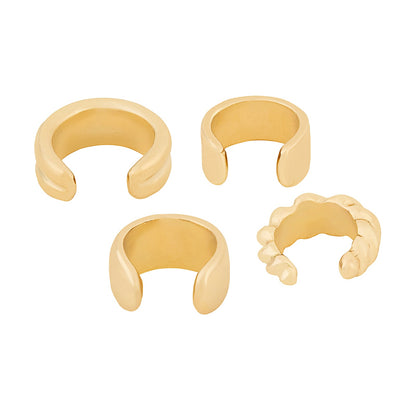 Mettara Mixed Metal Gold Set of 3 Earcuffs